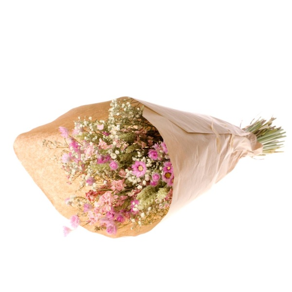 Kytica zo sušených kvetov Bouquet mix KAREN 45cm natural pink